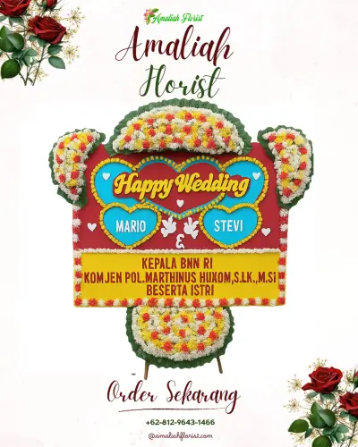 Karangan Papan Bunga Pernikahan di Gusung